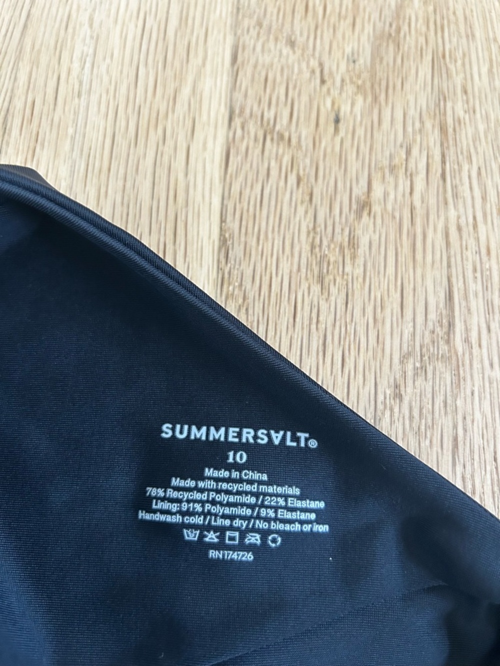 SUMMERSALT sidestroke one shoulder one piece swimsuit black sea urchin size 10 - Picture 8 of 13